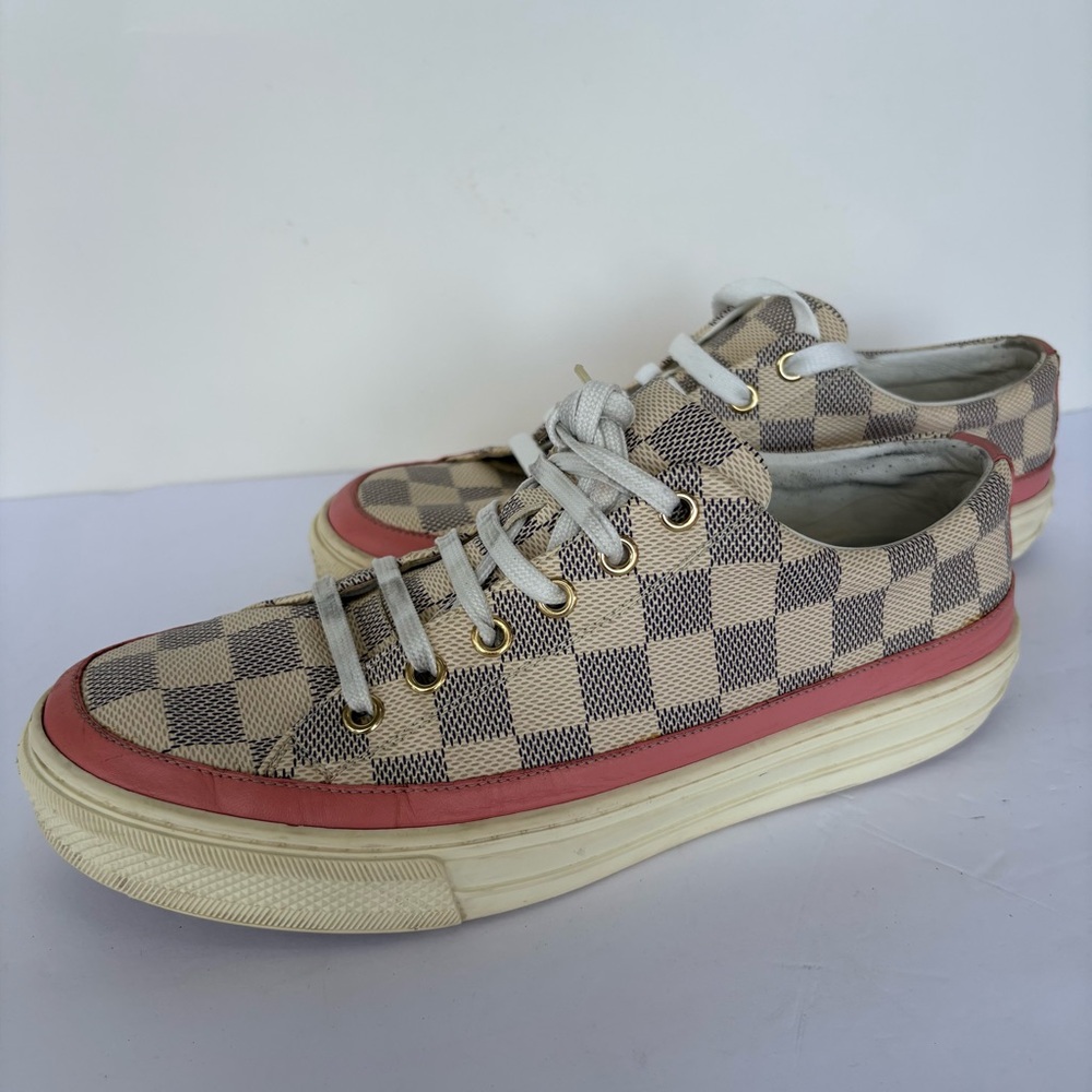 Louis Vuitton Checkered Stellar Sneakers EU 38 Low Top Purple